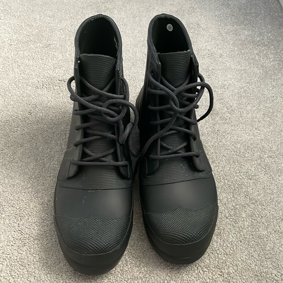 Men’s black hunter rubber combat rain boots - Picture 1 of 7